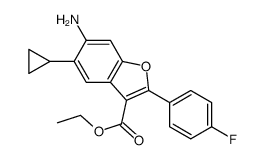 3-Benzofurancarboxylic acid, 6-amino-5-cyclopropyl-2-(4-fluorophenyl)-, ethyl ester Structure