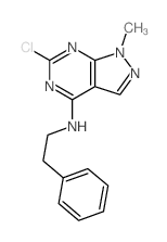 1H-Pyrazolo[3,4-d]pyrimidin-4-amine,6-chloro-1-methyl-N-(2-phenylethyl)- picture