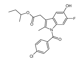 sec-butyl [1-(4-chlorobenzoyl)-6-fluoro-5-hydroxy-2-methyl- 1H-indol-3-yl]acetate Structure