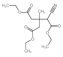 diethyl 2-cyano-3-(ethoxycarbonylmethyl)-3-methyl-pentanedioate结构式