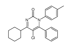 5-chloro-4-cyclohexyl-1-(4-methylphenyl)-6-phenylpyrimidin-2-one Structure