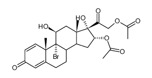 16α,21-Diacetoxy-9α-brom-11β,17α-dihydroxy-3,20-dioxo-pregna-1,4-dien Structure