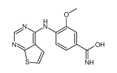 3-methoxy-4-(thieno[2,3-d]pyrimidin-4-ylamino)benzamide Structure