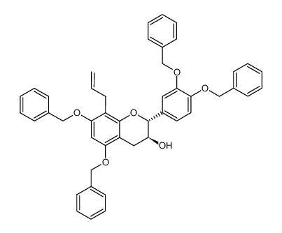 5,7,3',4'-tetra-O-benzyl-8-allyl-catechin结构式