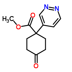 Methyl 4-oxo-1-(4-pyridazinyl)cyclohexanecarboxylate Structure