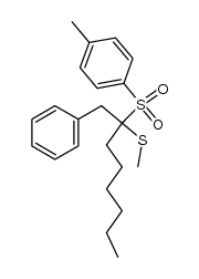 methyl(1-phenyl-2-tosyloctan-2-yl)sulfane结构式