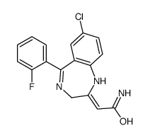 (2E)-2-[7-chloro-5-(2-fluorophenyl)-1,3-dihydro-1,4-benzodiazepin-2-ylidene]acetamide结构式