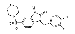 1-(3,4-dichlorobenzyl)-5-(thiomorpholine-4-sulfonyl)indoline-2,3-dione结构式