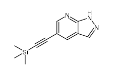 5-trimethylsilanylethynyl-1H-pyrazolo[3,4-b]pyridine Structure