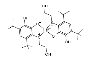 Fe(4,6-di-tert-butyl-3-[(2-hydroxyethyl)sulphanyl]-1,2-dihydroxybenzene(1-))2 Structure