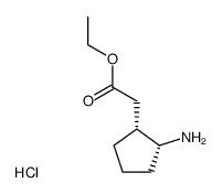 ethyl 2-((1R,2R)-2-aminocyclopentyl)acetate hydrochloride结构式