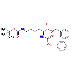 Benzyl N2-[(benzyloxy)carbonyl]-N6-{[(2-methyl-2-propanyl)oxy]carbonyl}-L-lysinate Structure