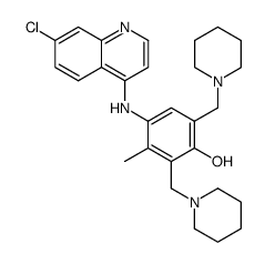 4-(7'-chloroquinolin-4'-ylamino)-3-methyl-2,6-(piperidil-1''-ylmethyl)phenol Structure