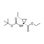 (1R,2R)-1-(Boc-氨基)-2-乙基环丙烷甲酸乙酯结构式