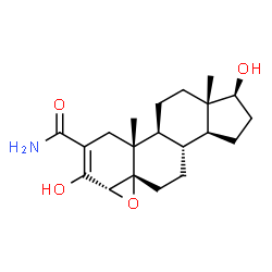 2-carbamoyl-4,5-epoxyandrost-2-ene-3,17-diol结构式