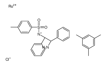 氯化(均三甲苯)[(R,R)-N-(对甲苯磺酰基)-1,2-二苯乙烯基二胺]钌(II)结构式