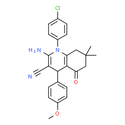 2-amino-1-(4-chlorophenyl)-4-(4-methoxyphenyl)-7,7-dimethyl-5-oxo-1,4,5,6,7,8-hexahydro-3-quinolinecarbonitrile picture