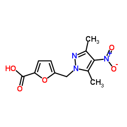 5-[(3,5-Dimethyl-4-nitro-1H-pyrazol-1-yl)methyl]-2-furoic acid Structure