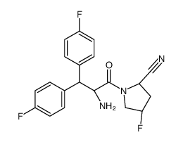 (2S,4S)-1-[(2S)-2-amino-3,3-bis(4-fluorophenyl)propanoyl]-4-fluoropyrrolidine-2-carbonitrile structure