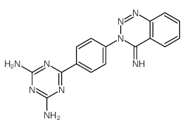 6-[4-(7-imino-8,9,10-triazabicyclo[4.4.0]deca-1,3,5,9-tetraen-8-yl)phenyl]-1,3,5-triazine-2,4-diamine结构式