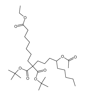 di-tert.-butyl 2-(4-acetoxynonyl)-2-(6-ethoxycarbonylhexyl)malonate Structure