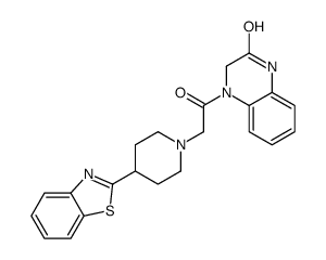 2(1H)-Quinoxalinone,4-[[4-(2-benzothiazolyl)-1-piperidinyl]acetyl]-3,4-dihydro-(9CI) structure