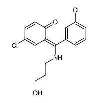 4-chloro-6-[(3-chlorophenyl)-(3-hydroxypropylamino)methylidene]cyclohexa-2,4-dien-1-one结构式