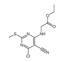 6-chloro-4-(ethoxycarbonylmethylamino)-2-methylthiopyrimidine-5-carbonitrile Structure