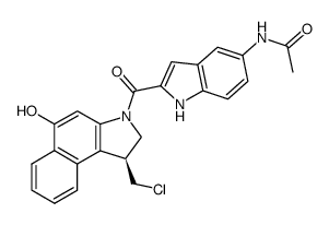 3-(5-acetylaminoindole-2-carbonyl)-1-(S)-(chloromethyl)-5-hydroxy-1,2-dihydro-3H-benz[e]indole结构式