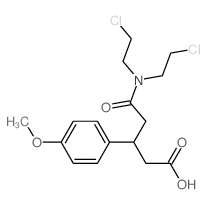 4-[bis(2-chloroethyl)carbamoyl]-3-(4-methoxyphenyl)butanoic acid structure