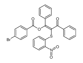 [2-(2-nitrophenyl)sulfanyl-3-oxo-1,3-diphenylprop-1-enyl] 4-bromobenzoate Structure