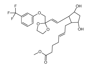 (Z)-7-[(1R)-3α,5α-Dihydroxy-2β-[(E)-2-[2-[(3-trifluoromethylphenoxy)methyl]-1,3-dioxolan-2-yl]ethenyl]cyclopentan-1α-yl]-5-heptenoic acid methyl ester结构式