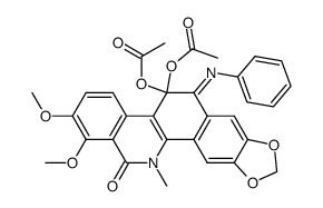 11,11-diacetoxy-11,12-dihydro-12-phenyliminooxychelerythrine结构式