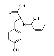 (2S)-2-(but-2-enoylamino)-3-(4-hydroxyphenyl)propanoic acid Structure