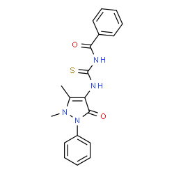 N-benzoyl-N'-(1,5-dimethyl-3-oxo-2-phenyl-2,3-dihydro-1H-pyrazol-4-yl)thiourea Structure