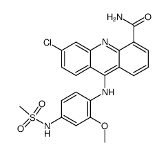 6-Chloro-9-(4-methanesulfonylamino-2-methoxy-phenylamino)-acridine-4-carboxylic acid amide结构式