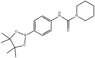 N-(4-(4,4,5,5-四甲基-1,3,2-二氧硼戊环-2-基)苯基)哌啶-1-甲酰胺结构式