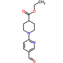 1-(5-甲酰基吡啶-2-基)哌啶-4-羧酸乙酯结构式