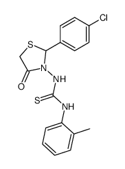 1-[2-(4-Chloro-phenyl)-4-oxo-thiazolidin-3-yl]-3-o-tolyl-thiourea Structure