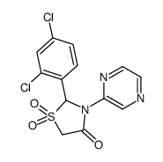 2-(2,4-dichlorophenyl)-1,1-dioxo-3-pyrazin-2-yl-1,3-thiazolidin-4-one Structure