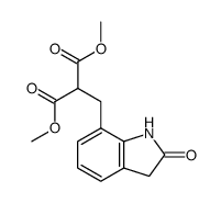 2-<(2,3-dihydro-2-oxo-1H-indol-7-yl)methyl>propanedioic acid, bis(methyl ester) Structure