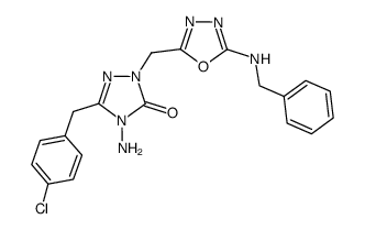 4-amino-3-(4-chlorobenzyl)-1-{[5-(benzylamino)-1,3,4-oxazol-2-yl]-methyl}-4,5-dihydro-1H-1,2,4-triazol-5-one Structure