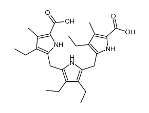 2,5-bis(5-carboxy-3-ethyl-4-methylpyrrol-2-ylmethyl)-3,4-diethylpyrrole结构式