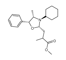 methyl 3-((2S,4S,5R)-3-cyclohexyl-4-methyl-5-phenyloxazolidin-2-yl)-2-methylpropanoate Structure