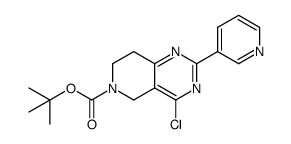 tert-butyl 4-chloro-2-pyridin-3-yl-7,8-dihydropyrido[4,3-d]pyrimidine-6(5H)-carboxylate结构式