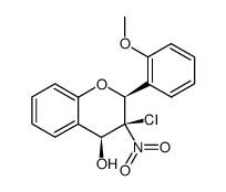 3-chloro-3,4-dihydro-4-hydroxy-2-(2-methoxy-phenyl)-3-nitro-2H-1-benzopyran Structure