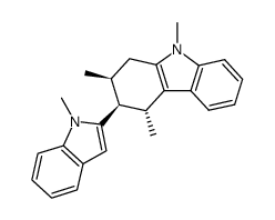 3α-(1-methylindol-2-yl)-2α,4β,9-trimethyl-1,2,3,4-tetrahydro-9H-carbazole结构式