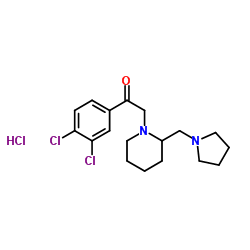 2-(3,4-Dichlorophenyl)-1-(2-(pyrrolidin-1-ylmethyl)piperidin-1-yl)ethanone hydrochloride picture