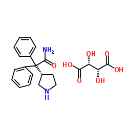 3-(S)-(+)-(1-Carbamoyl-1,1-diphenylmethyl)pyrroloidine-L-(+)-tartarate Structure