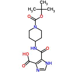 4-[(1-{[(2-Methyl-2-propanyl)oxy]carbonyl}-4-piperidinyl)carbamoyl]-1H-imidazole-5-carboxylic acid picture